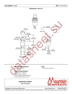 103-1216-EVX datasheet  